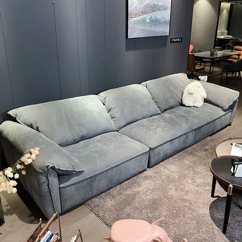 

Matte velvet straight technology cloth elephant ear down sofa Italian internet celebrity double-sided Caesar