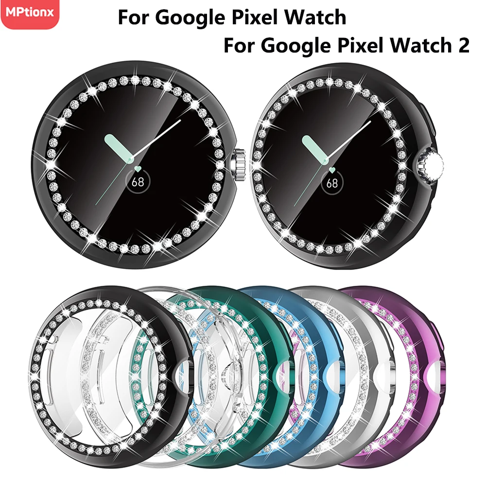 Custodia Per Google Pixel Watch 2 Diamond Bling 360 ° Full Screen Protector Tpu Cover Per Google Pixel Watch Strap Accessori