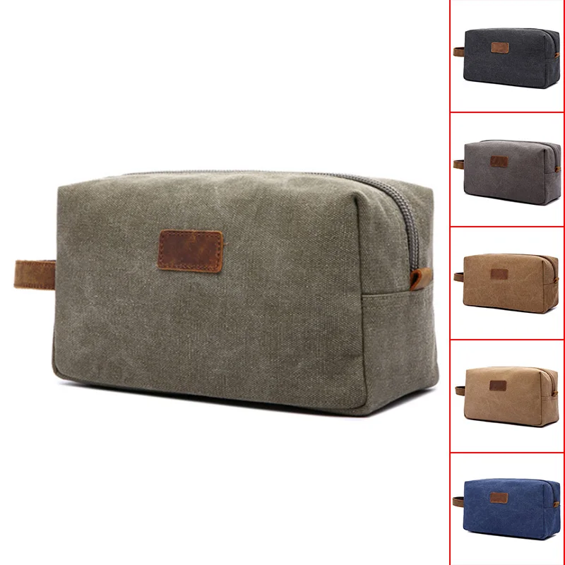 

Men's Makeup Bag New Men Travel Toiletry Bag Canvas Leather Organizer