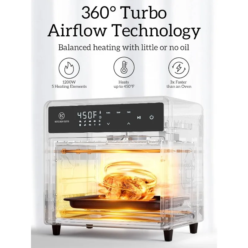 Air Fryer Oven Combo, 12.6 Quart Compact Microwavable Countertop Oven, 9 Presets and 1 DIY Function 3
