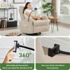 Oversized Fabric Recliner Chair with Phone Holder, Swivel Rocking Chair Reclining, with Lumbar Support, Beige Children's Sofas 2