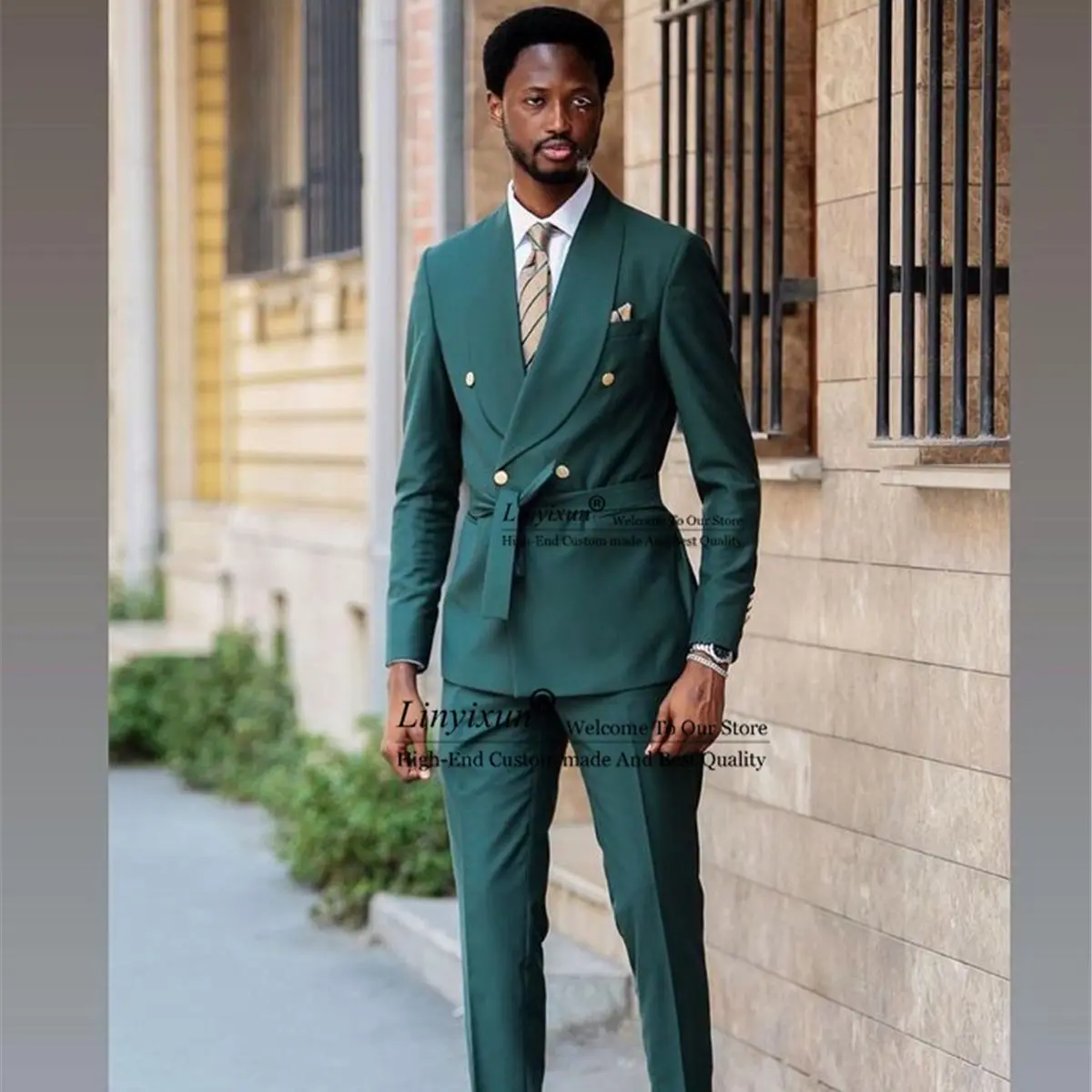 Men 2 Piece Breasted Suit Green Suit Perfect For Wedding, Dinner Suits,  Wedding Groom suits, Bespoke For Men