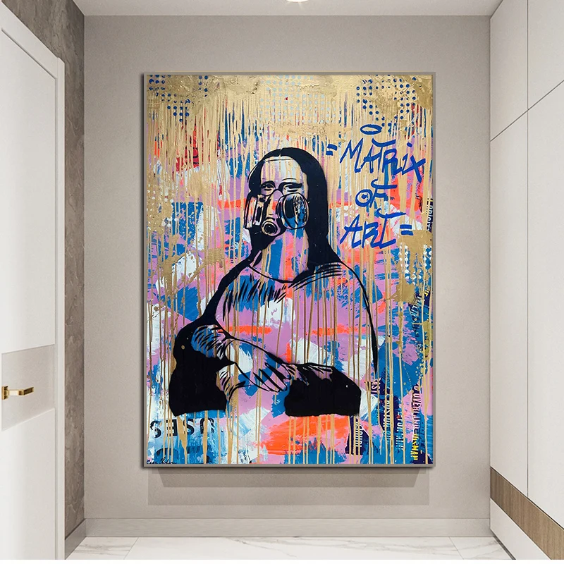 

Nordic Style Minimalism Mona Lisa Dust Cover Posters and Prints Wall Art Canvas Painting Pictures Living Room Modern Home Decor