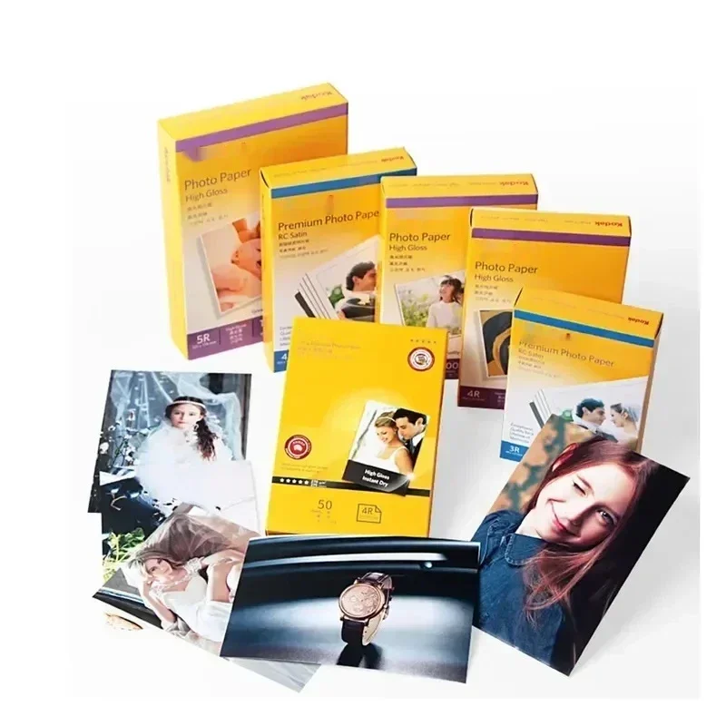 코닥 인화지 5 6 7 인치 A6 A4 글로스 4r 방수 잉크젯 인쇄, RC 230GSM 200GSM 180GSM 앨범 용지 3R 샘플 용지