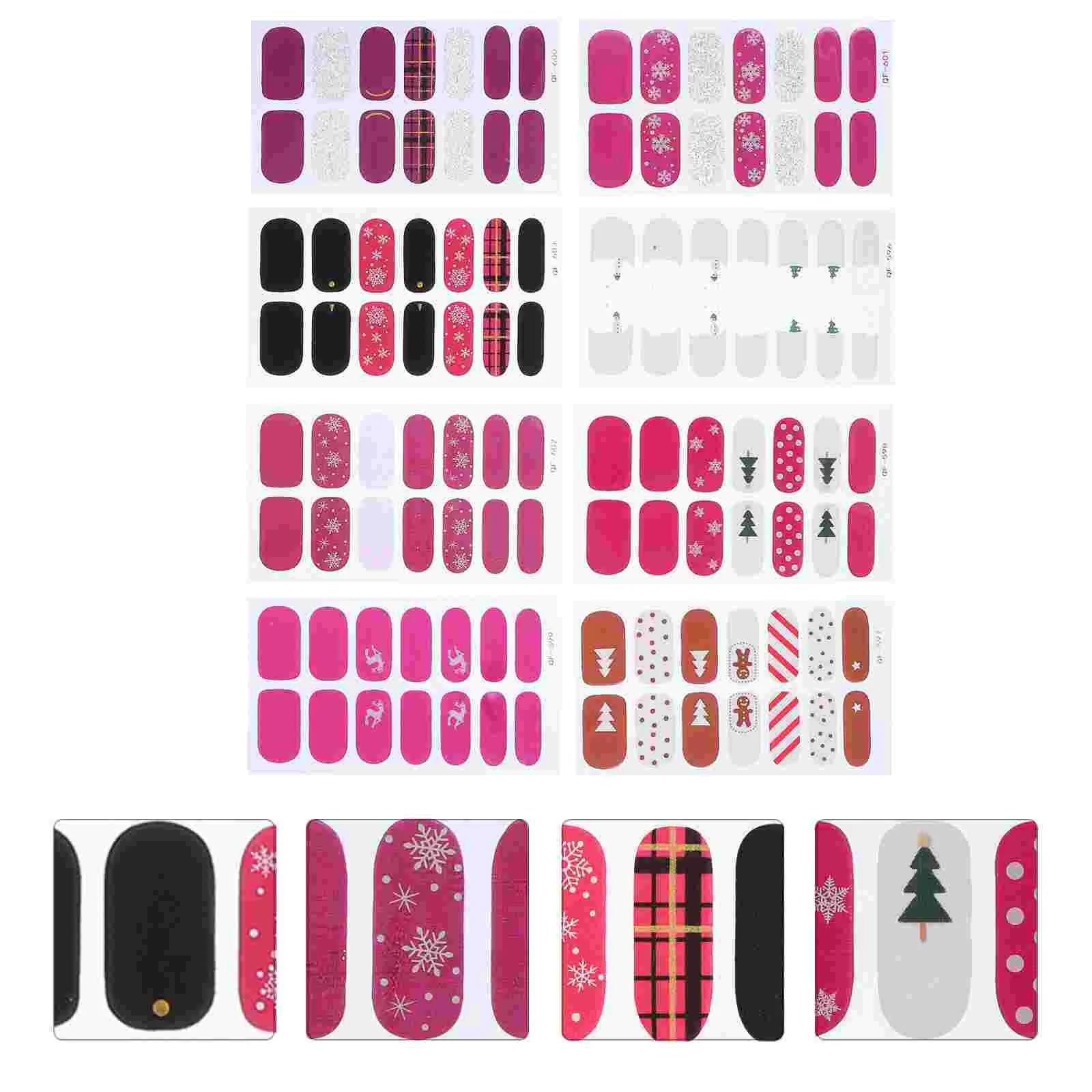 

8 Sheets Christmas Nail Stickers Festive Manicure Nail Decals Decoration
