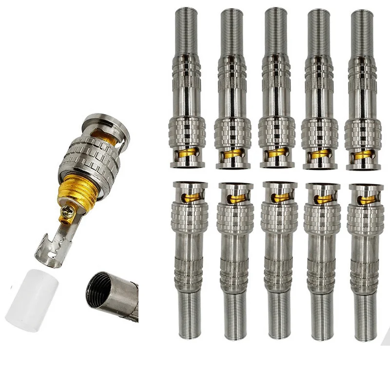 5pcs/10pcs BNC JR-B25 Male Solderless BNC Connector for Security Cctv Camera System Wired Cctv Camera Security System Kit bnc connector,bnc connector adapter,cctv connectors