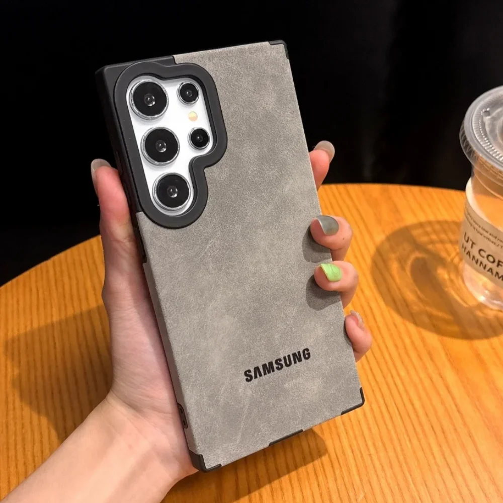 Luxury Matte Suede Leather Magnetic Wireless Charging Case