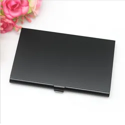 Sleek Aluminum Alloy Business Card Holder and Wallet (Black)