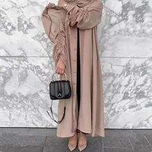 

Ramadan Eid Abaya Dubai Turkey Muslim Hijab Dress Arabic Open Abayas for Women Islam Clothing Caftan Kaftan Robe Djellaba Femme