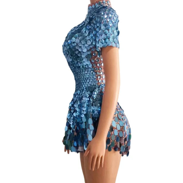 Metallic Short Party Dress Bodysuit 26