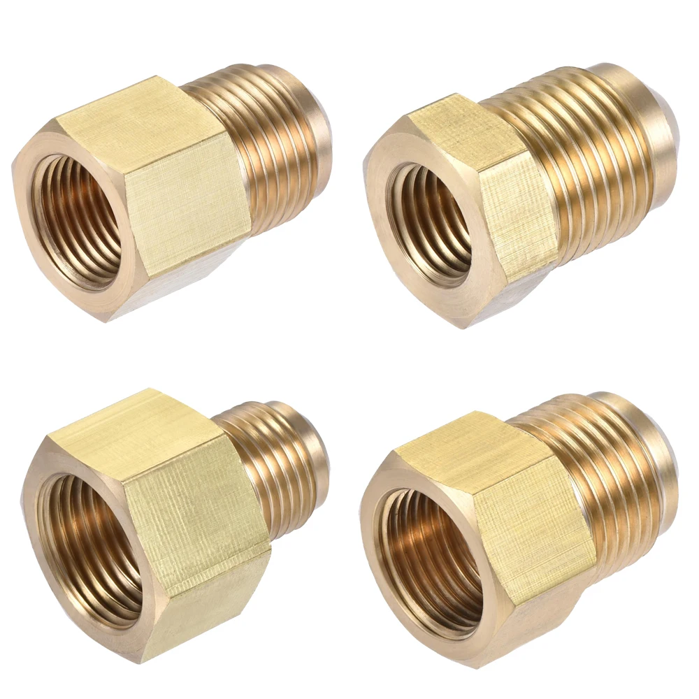 Air Conditioner Flare Reducer Adapter 1/4 3/8 1/2 5/8 SAE Female to 3/8 1/2 5/8 3/4 SAE Male Brass Fitting air conditioner fitting