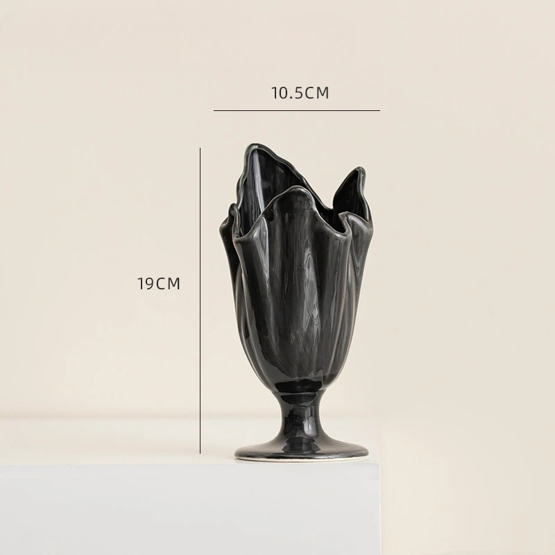 Creative Nordic Ceramic Irregular Vases, Home Living Room Desktop Office Decorations, Modern Minimalist, Flower Arrangement, 1Pc