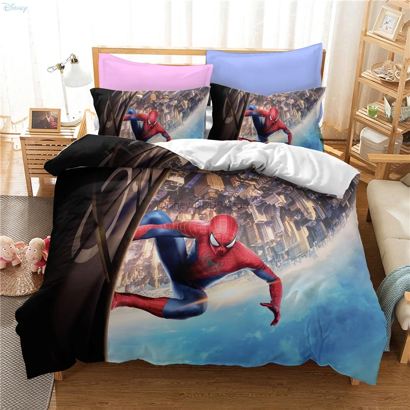 Children Super Hero Spider Man Character Duvet Cover Sets Pillowcase 3d Printed King Size Bedding Set Adult Children Home Decor 