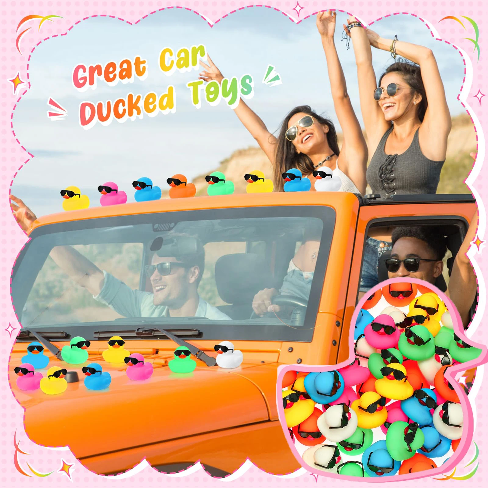 100 Pcs Mini Rubber Ducks Wholesale Yellow Rubber Duck Toy Rubber Tub Toys Squeak and Float Ducks Party Favors 5