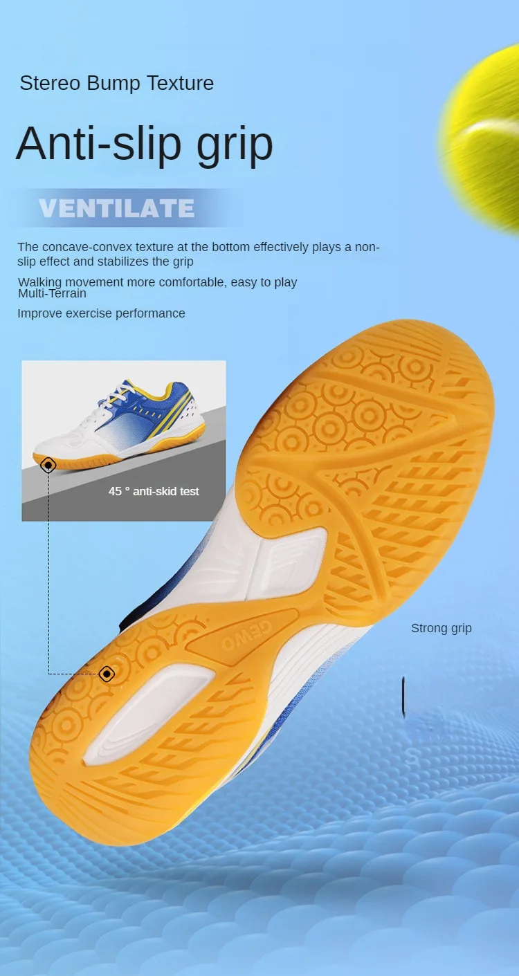 Description Picture 5 of itemMen's Tennis Shoes Women's Breathable Badminton Volleyball Shoes Indoor Athletic Training Sneakers Table Tennis Shoe Couple