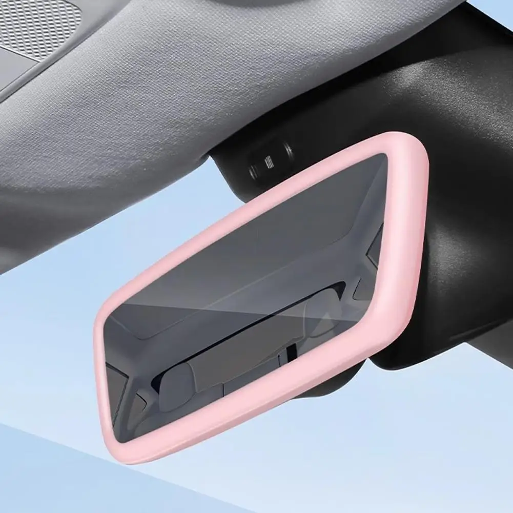Rearview Mirror Protector For Tesla Y Interior Accessories Rearview Mirror Protector Trim Silicone Decor Frame Protection Silicone Strip