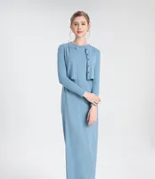 2023 fashion summer woman clothes cardigan and near Ankle Length long dress nature fiber brand  ribbing fabric clothing - Image 4