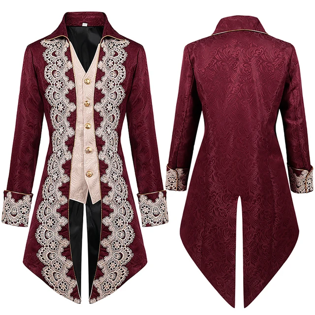Veste de Style Victorien et Gothique pour Homme, Vêtement Style Steampunk, Rétro, Violet, en Velours, Cosplay, Robe Médiévale, Uniforme Renaissance 1