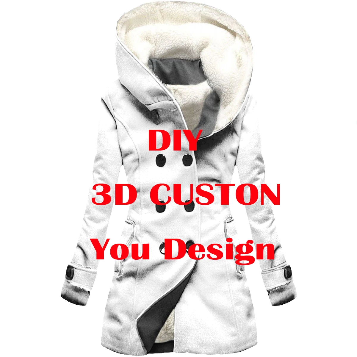 MCDV - DIY Accept Custom Design Drop Shipping and Wholesale 3D Printing Fleece Hooded Cloak Unisex Thick Warm Coat