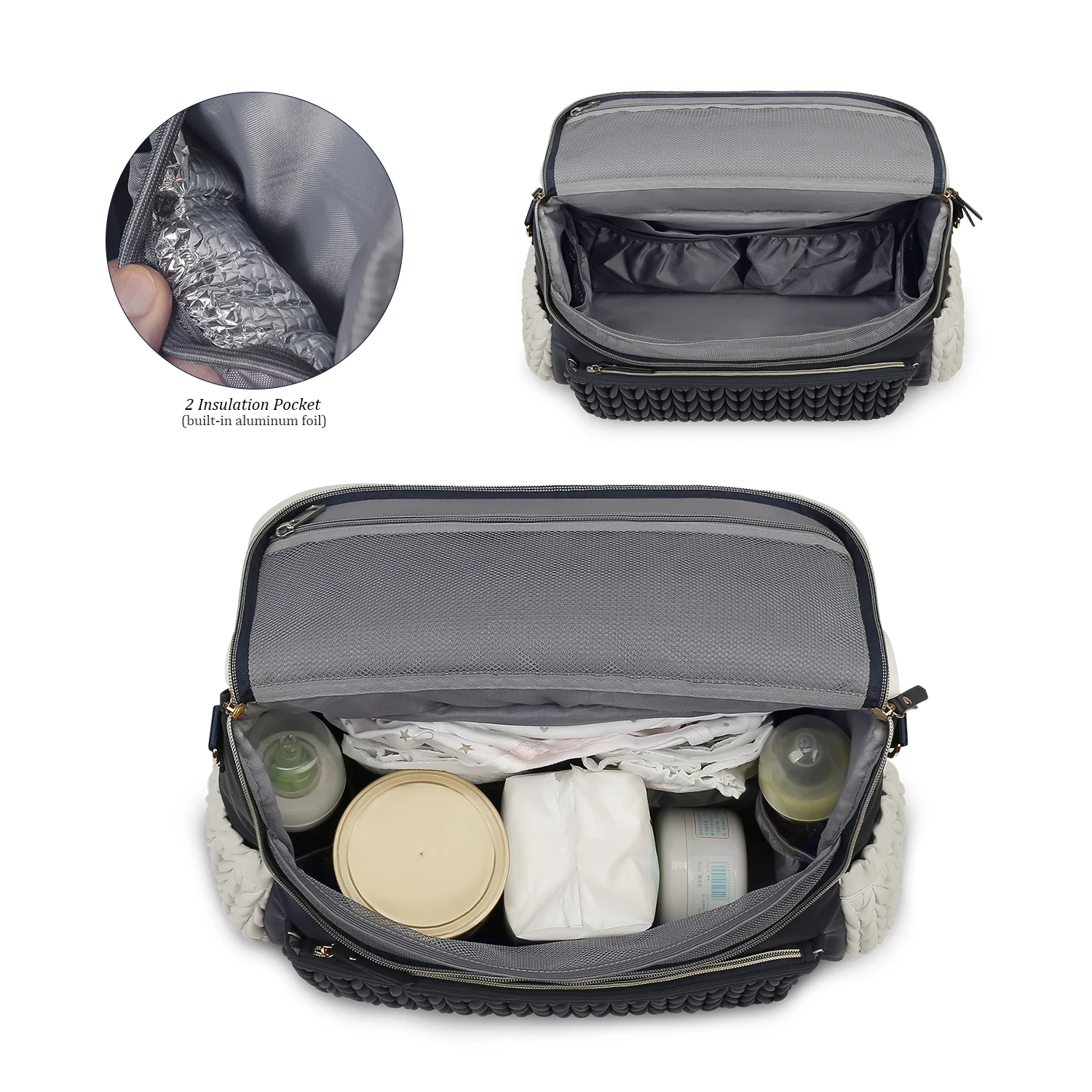 Mommy bag, single shouldermultifunctional. Mommy bag, detachable straps, large capacity 5
