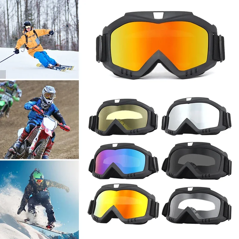 

1Pcs Motorcycle Glasses Anti Glare Motocross Sunglasses Sports Ski Goggles Windproof Dustproof UV Protective Gears Accessories