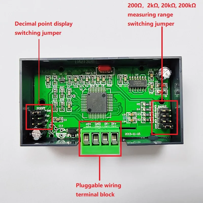 0-200Ohm Resistance Meter 2K 20K 200K Measuring Ohm Meter Impedanc Tester Panel-mount Resistance Indicator 24VDC Power