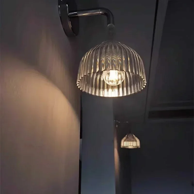 Minimalist Glass Wall Light Simple Modern LED Wall Lamps Bedside Living Room Background Home Decor Light Fixtures