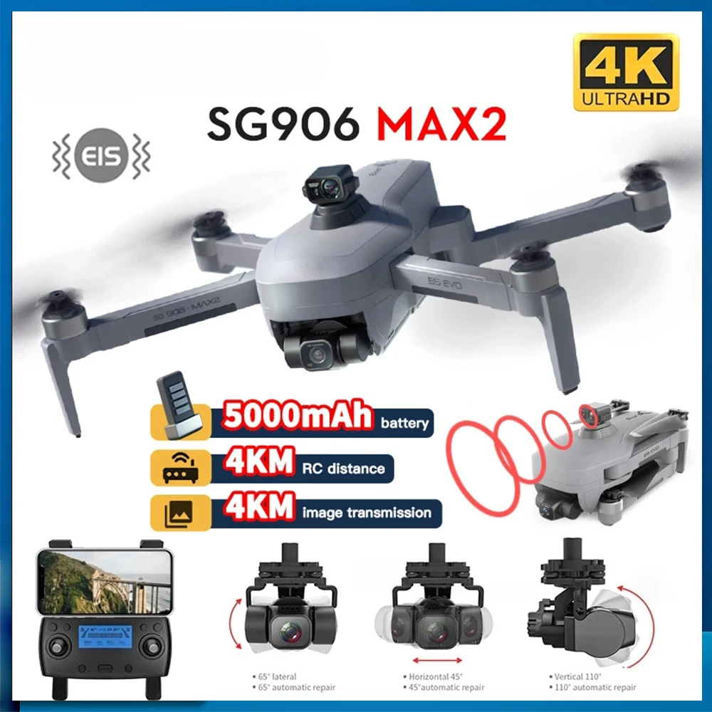 

SG906 MAX 1 / Pro 2 Professional Quadcopter Obstacle Avoidance FPV 4K Camera Drone with 3-Axis Gimbal 4KM Brushless GPS RC Dron