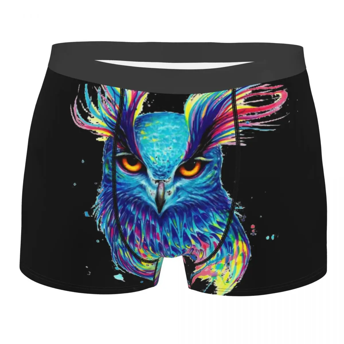 

Men Abstract Owl Painting Watercolor Underwear Funny Boxer Briefs Shorts Panties Homme Breathable Underpants