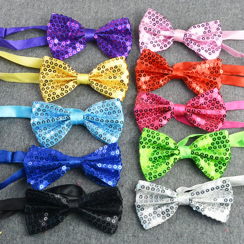 

Sequins Bowtie Stage Performance Tie for Men Woman Fashion Team Dance Bowknot Paillette Colorful Party Shiny Sequins Bow Tie New