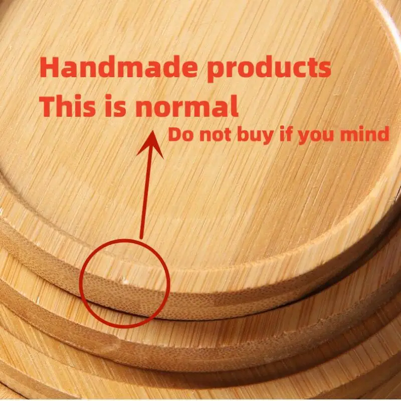 Round Bamboo and Wood Dish Custom Cup Mat Logo Tray Serving Tray Restaurant Tray Mini Flowerpot Juicy Pad Suitable for Balcony 2
