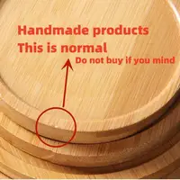 Round Bamboo and Wood Dish Custom Cup Mat Logo Tray Serving Tray Restaurant Tray Mini Flowerpot Juicy Pad Suitable for Balcony 2