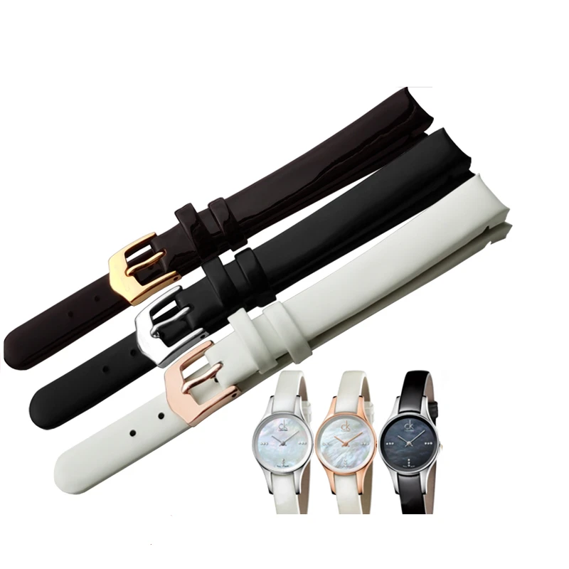 

For CK Watchbands Women's K43231/K43232/K43236 Dedicated Arc Interface 10mm Comfortable Breathable Leather Watch Strap