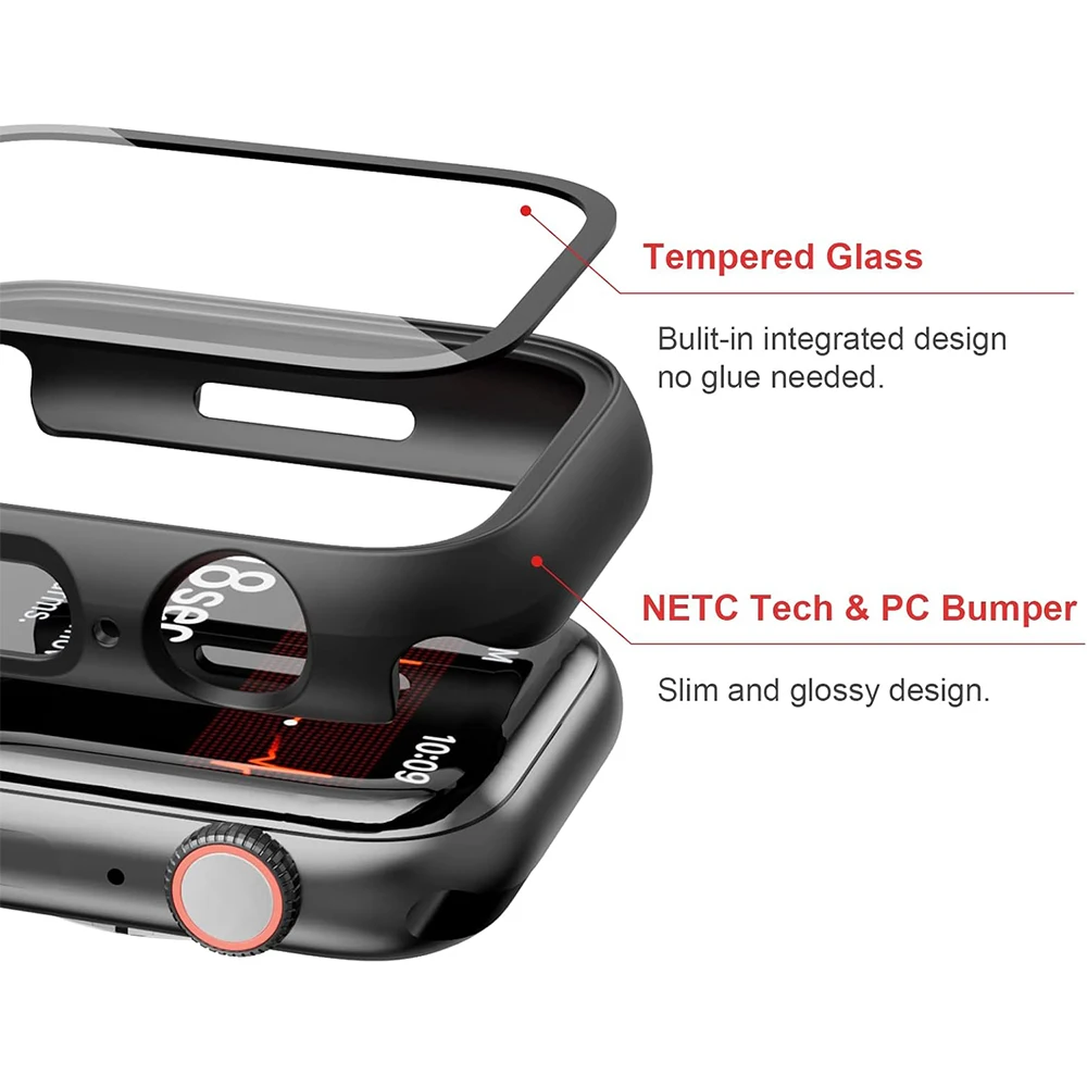 Premium Screen Protector Case Cover for Apple Watch - Durable Protective Film Accessory