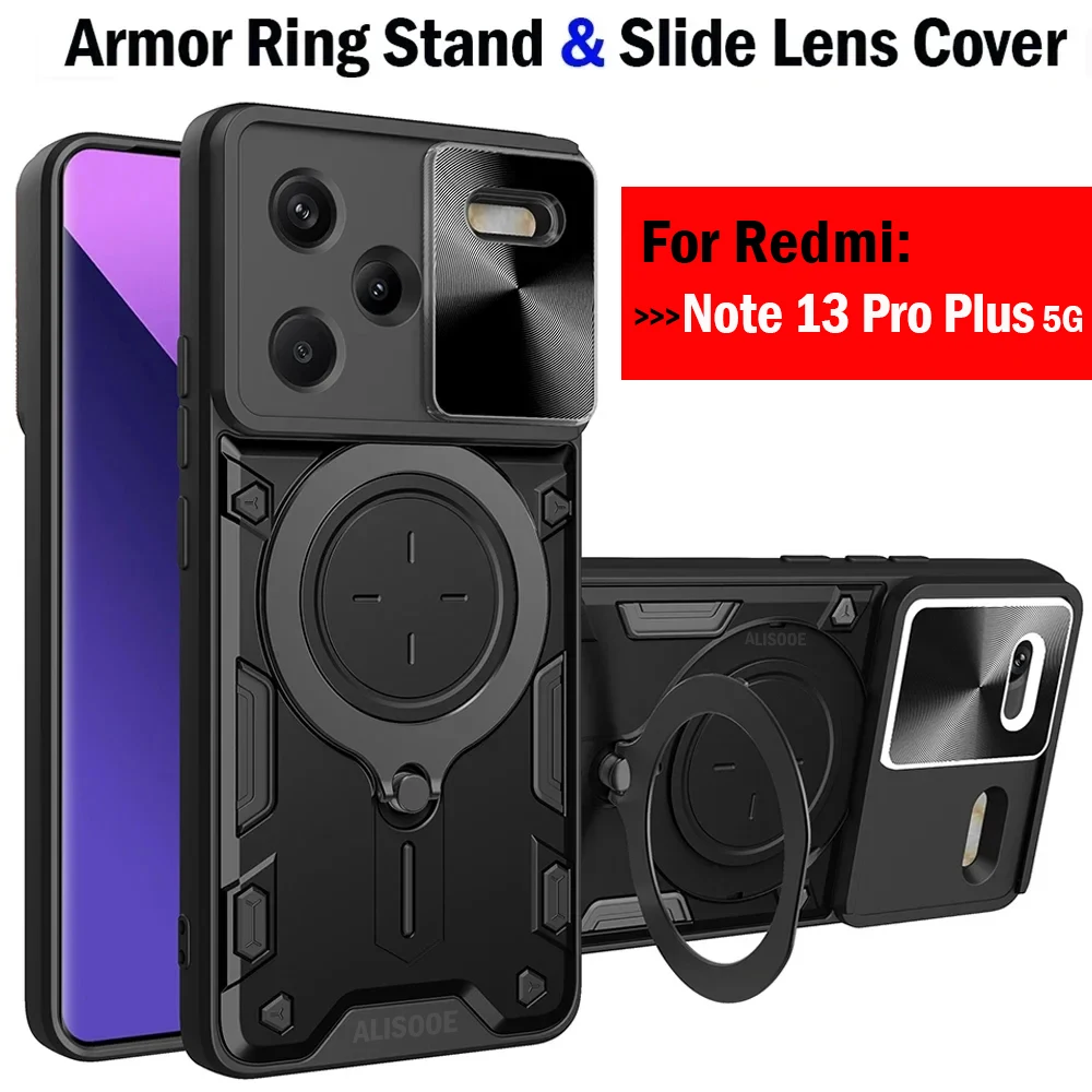 LeYi Cover Per Redmi Note 13 Pro Plus 5G Con Supporto Ad Anello E Protezione Fotocamera - Antiurto Militare, Blu