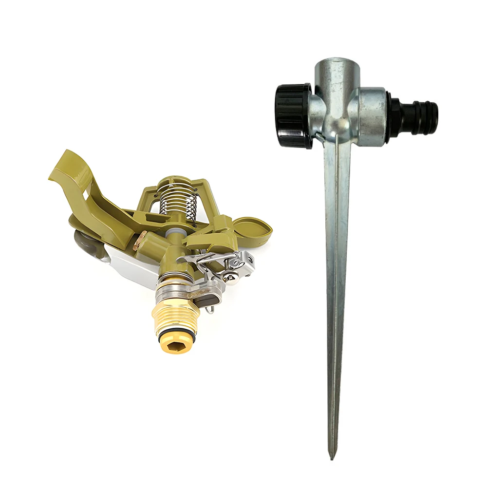 Schlags prinkler auf einziehbarer Stativ basis Wassers prinkler aus schwerer Legierung für Garten rasen garten 0-100 ° große Flächen abdeckung drehen – Detail 11
