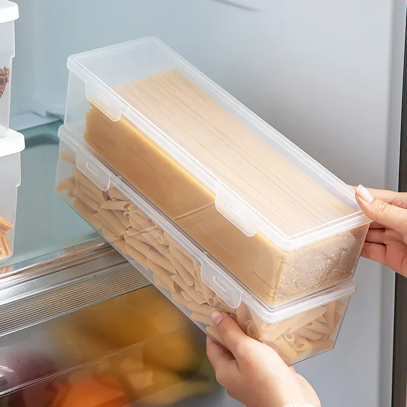 Noodle Storage Box Rectangular Plastic Refrigerator Food Preservation Box Kitchen with Lid Multi-grain Noodles Sealed Box 3
