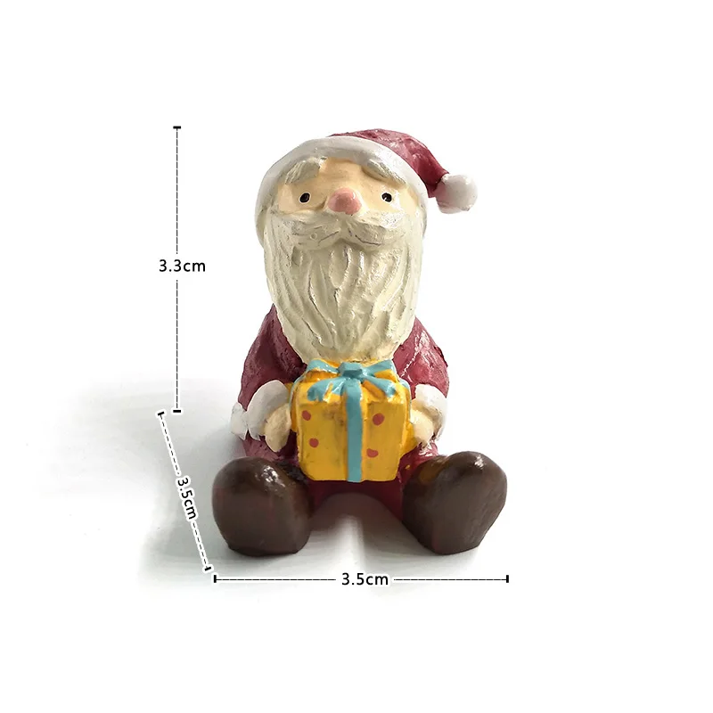 Christmas Skiing Animal Miniature Figurine - Festive Decoration & Resin Craft Ornament