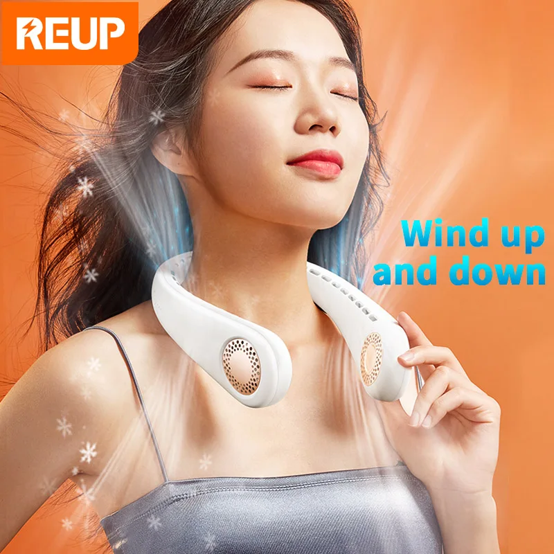 Reup Portable Neck Fan Electric Wireless Fan Rechargeable Mini