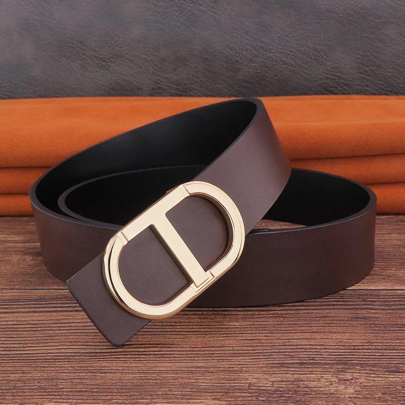 High Quality Designer Belts Men Letter Slide Buckle Genuine Leather