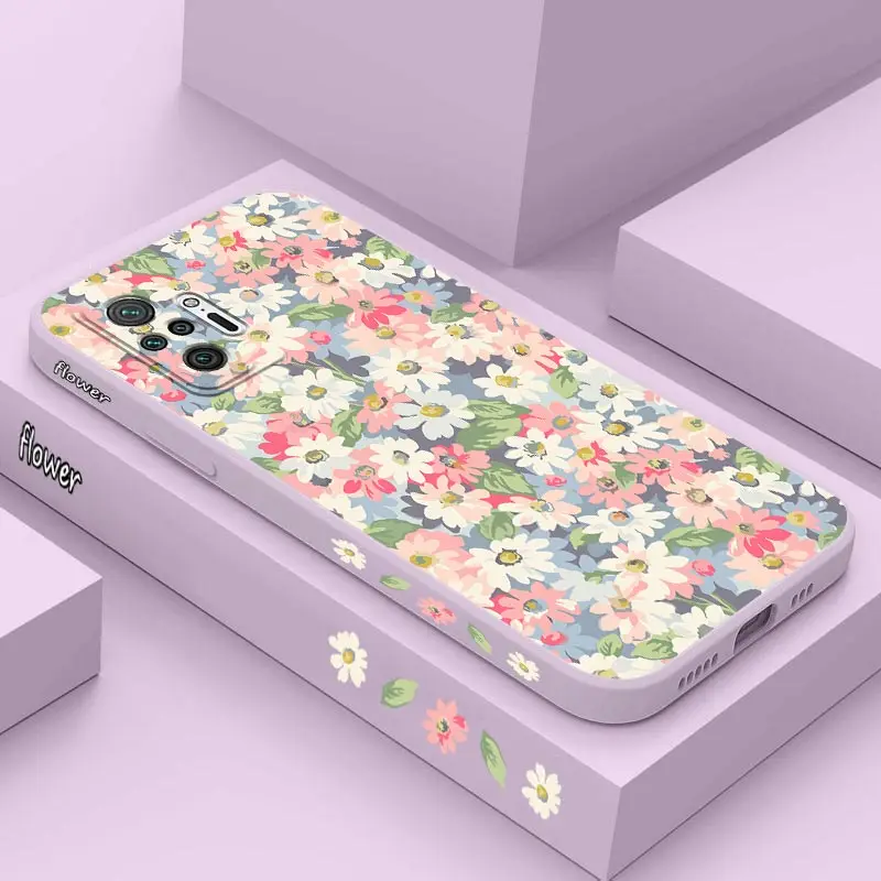 Canvas Flower Silicone Phone Case - Vibrant Floral Design Cover