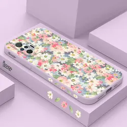Canvas Flower Silicone Phone Case - Vibrant Floral Design Cover for Redmi Note 10S (Purple)