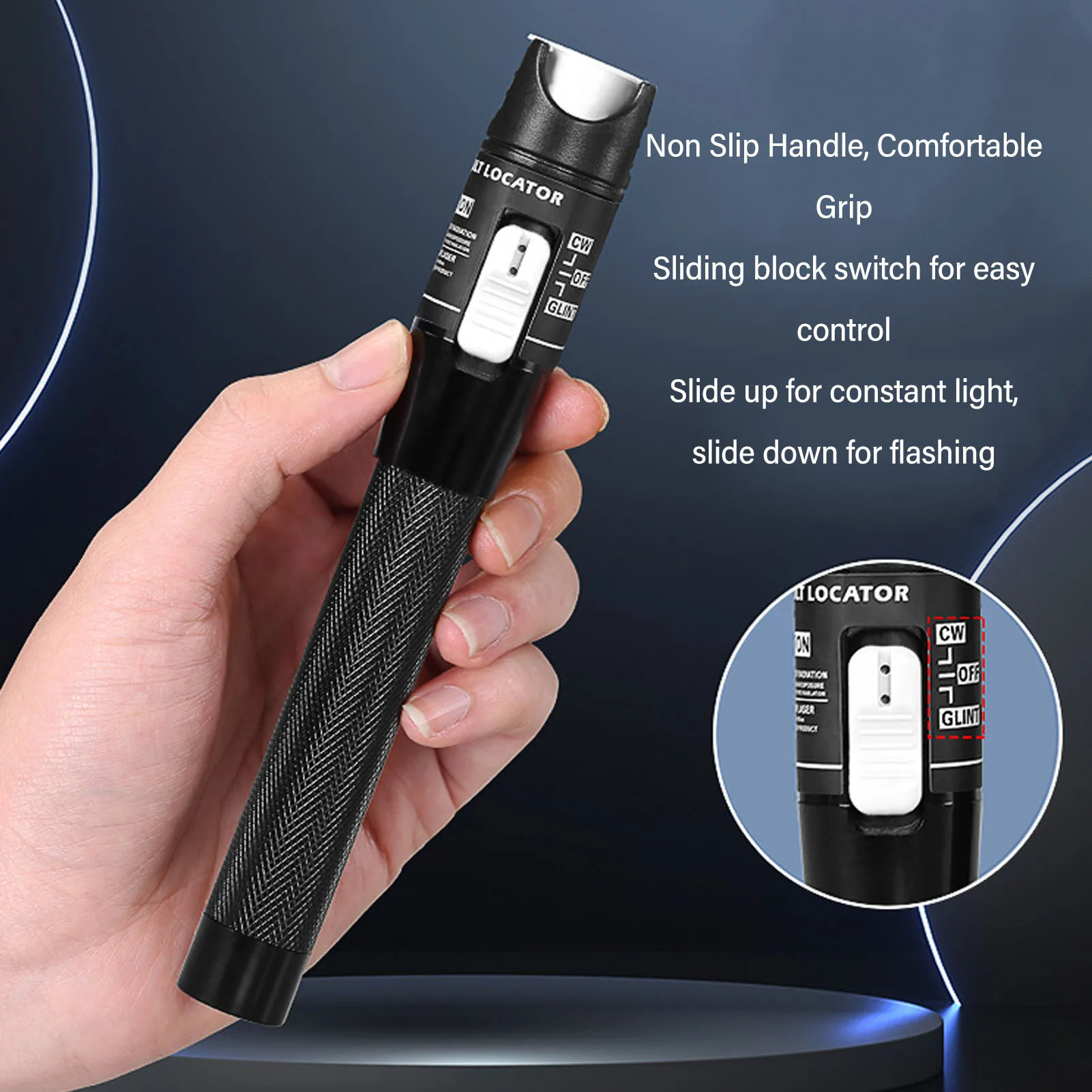 Portable 80MW Fiber Optic Test Pen 80km Visible Fault Detector Non Contact Portable Fiber Tester 2.5mm Universal Connector