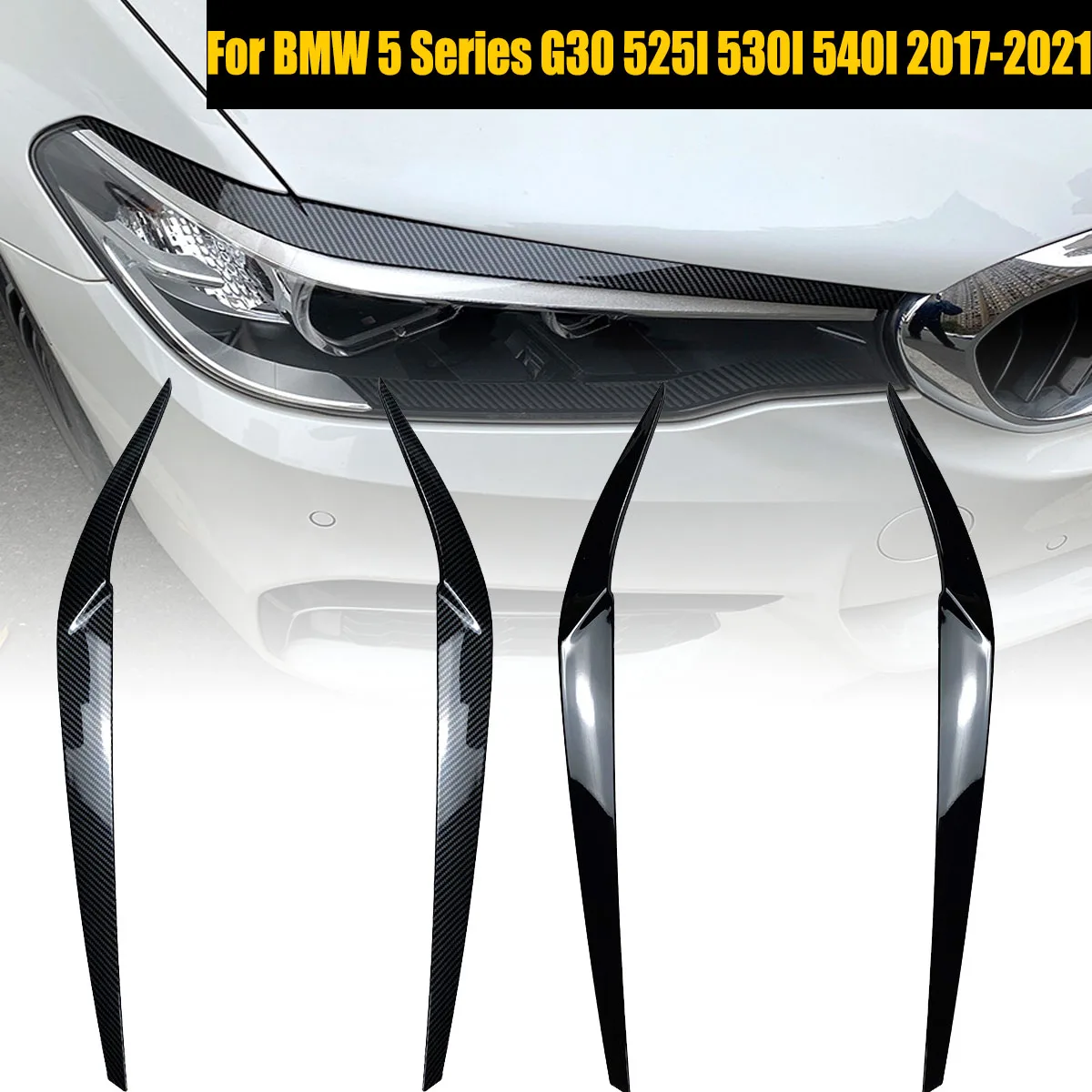 

Для BMW 5 серии G30 G31 G38 F90 M5 525I 530I 540I 2017-2021 передняя фара ВЕКО для бровей отделка наклейки автомобильные аксессуары