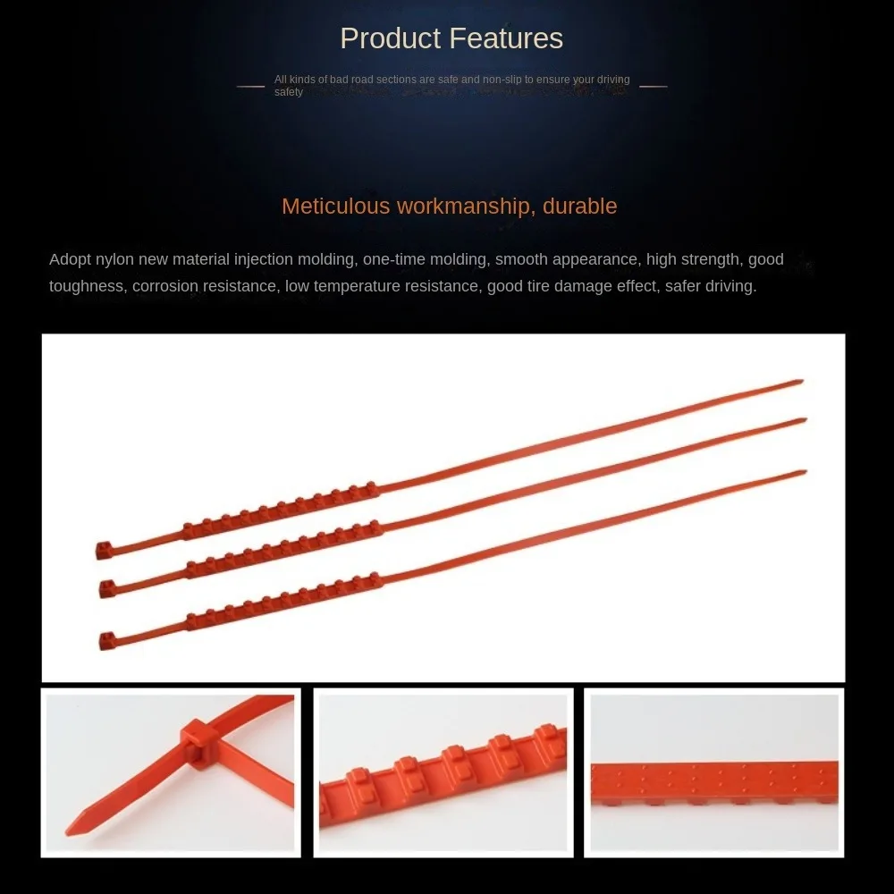 Driving Safety Skid Chains Portable Thickened Rubber Snow Tire Chains Car Tire Anti Slip