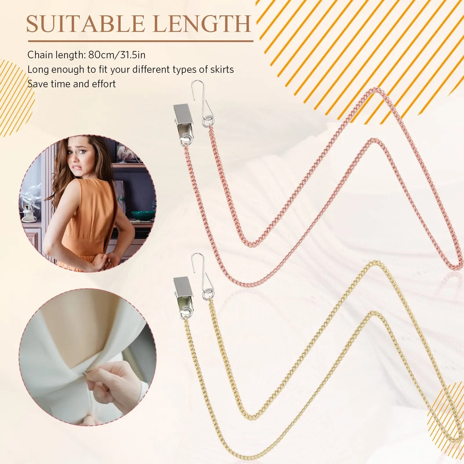 Description Picture 3 of itemZipper Helper for Dress and Boots Zipper Puller Helper Zip Aid Tool with Hook Zipper Chain Fine Button Chain Garment Zipper