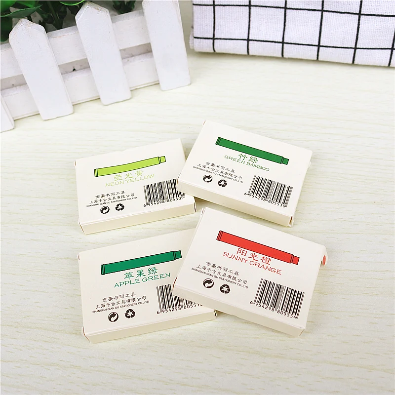 20개/몫 컬러 만년필 잉크 캡슐에 잉크를 채우세요. 내경 2.8mm 대부분의 펜에 적합합니다.