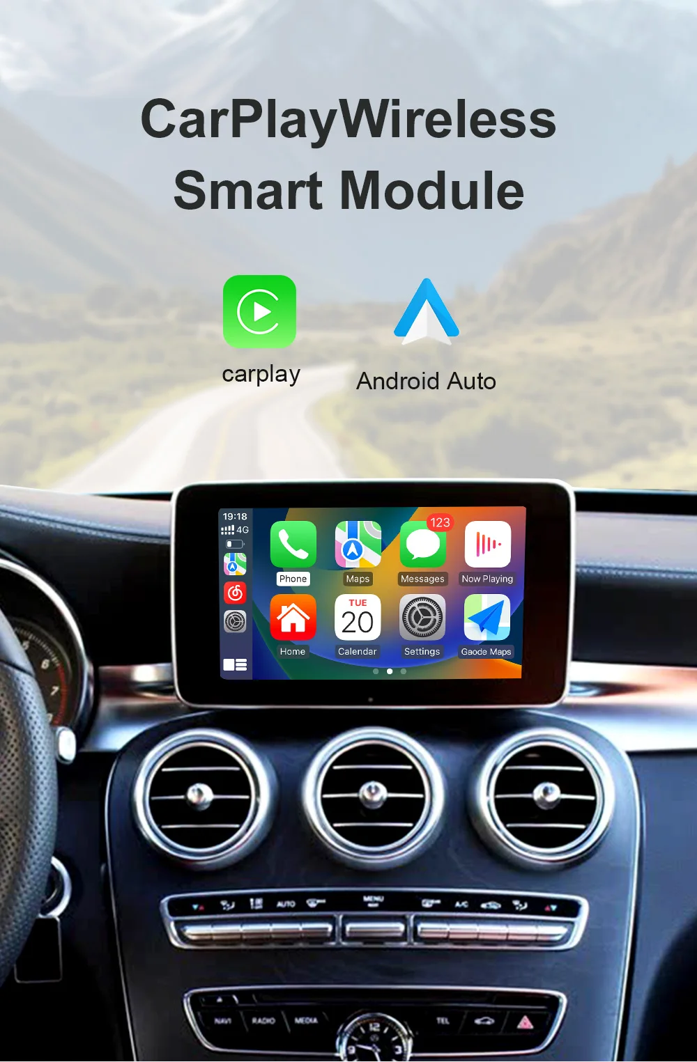 Drahtloses CarPlay für Mercedes Benz, S-Klasse W222, W217, W176, C117, W246 NTG 5.0 Android Auto Mirror Link, AirPlay Kameraansicht – Detail 1