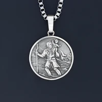 Catholic Medal Blessing From The Holy Father St. Christopher Sterling 925 Silver Pendant 1