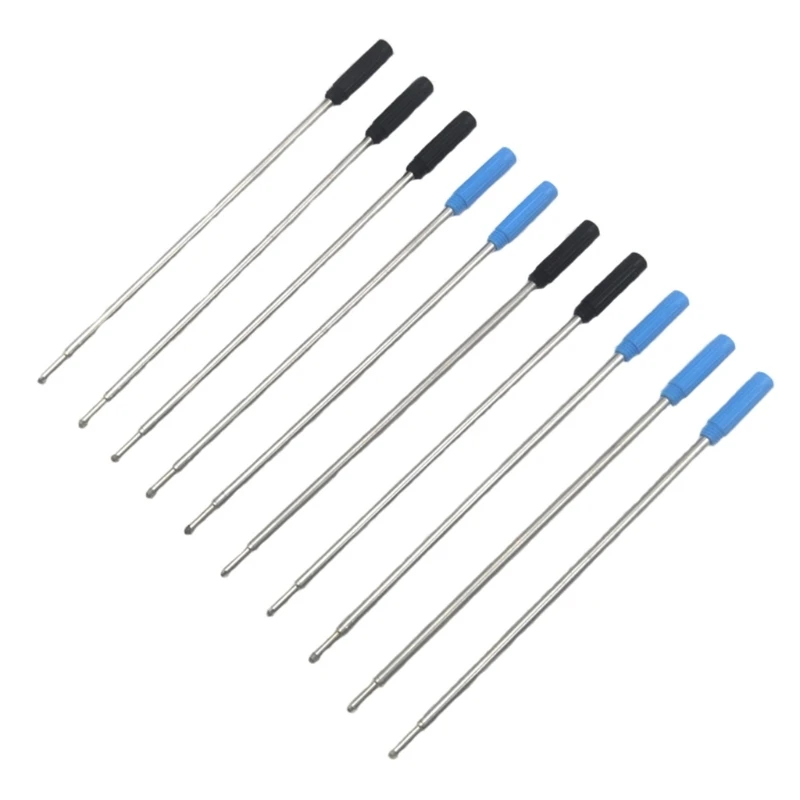 10PCS Metal Pen Refills Blue Black Ink Refills 115mm Replacement Ballpoint Pen Refills 1mm Tip Pen Refill 3